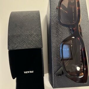 Prada Brown Tortoise Eyewear with Black Case